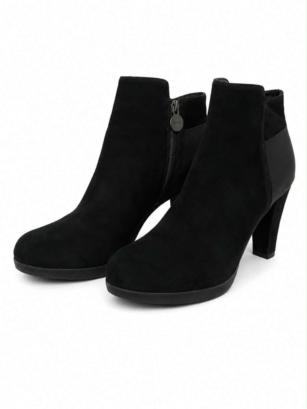 Geox Black Suede Ankle Booties with Block Heel – Size 41 EUC